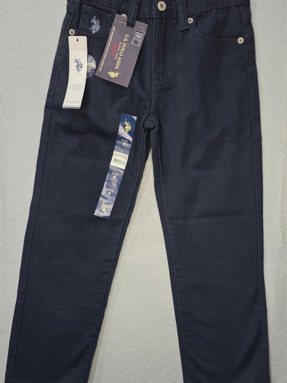 U.S. Polo Assn. 5 Pocket Straight Jeans Size 6 Black